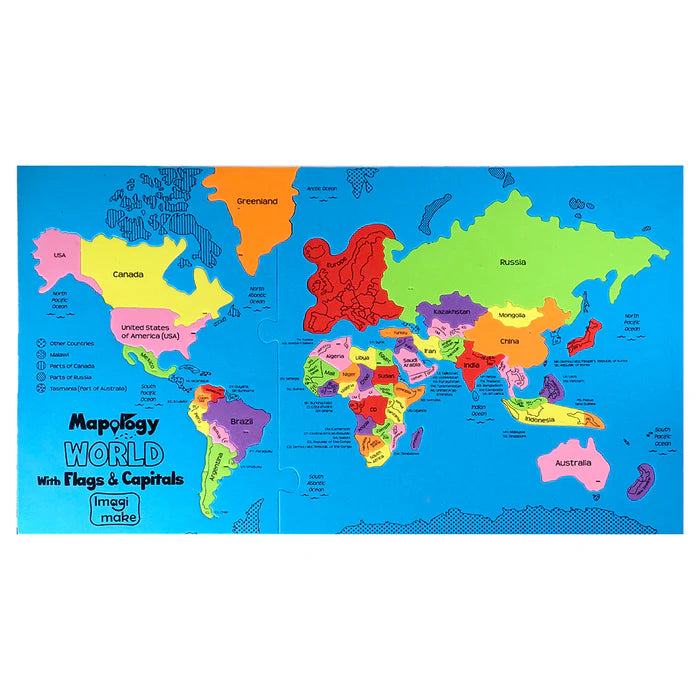 Imagimake Mapology: World with Flags & Capitals