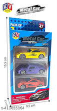 Kv Toys Metal Car Die-Cast 1.64 Scale Multicolor Pack Of 3 For Kids 3 Year And Above
