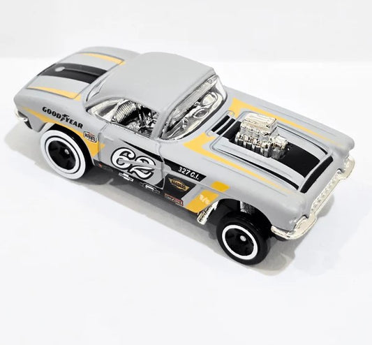 Hot Wheels ‘62 CORVETTE GASSER Metal Grey Car For All Ages