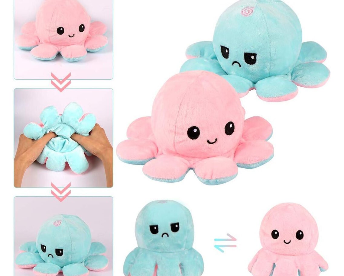 Toyterra Toy Octopus Plushie Reversible Soft Toys for...